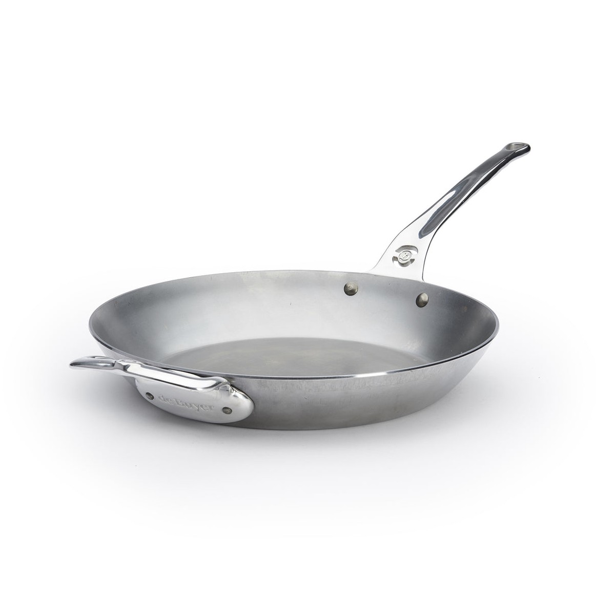 de Buyer MINERAL B PRO Carbon Steel Fry Pan with Helper Handle 125