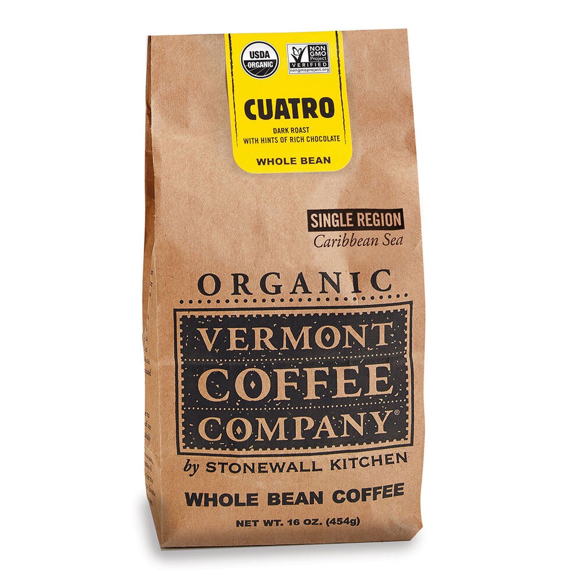 Vermont Coffee Company Organic Cuatro Caribbean Whole Bean Coffee 16oz