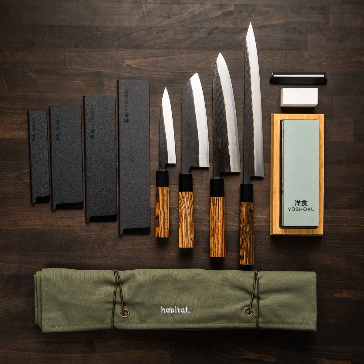 Tadafusa Seido SLD Tsuchime - 4 Knife Set with Knife Roll