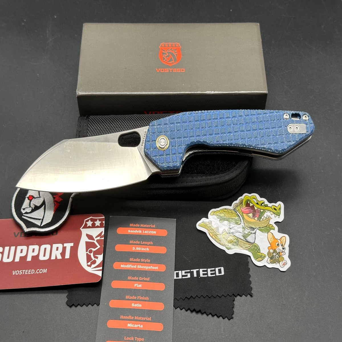 Vosteed Gator - Liner Lock Knife (398 14C28N Blade Micarta Handle)