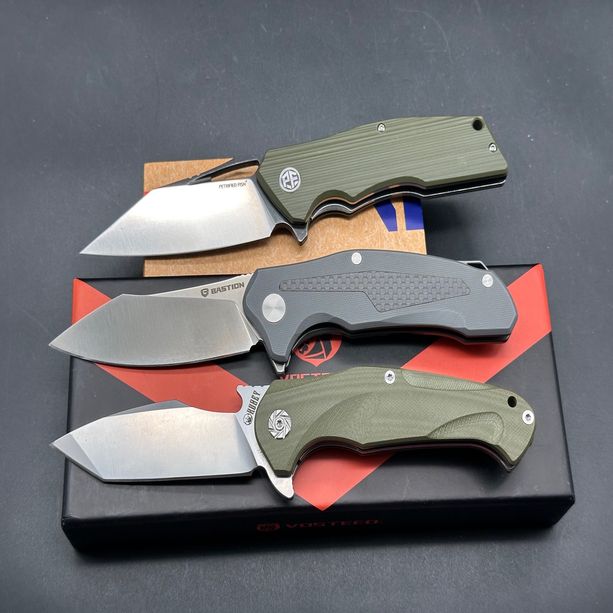 3 knife deal Petrified Fish PF929 Kubey and Bastion Braza