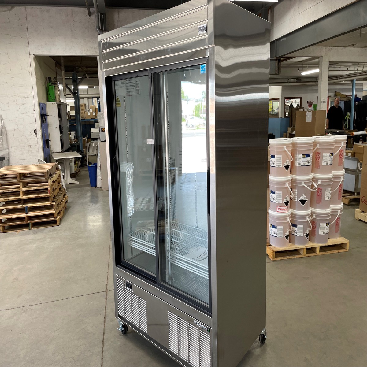 Habco SE42HCSXG Dependable Series Refrigerator Double Glass Sliding Doors 42 CuFt Unit 3 SCRATCH DENT FINAL SALE