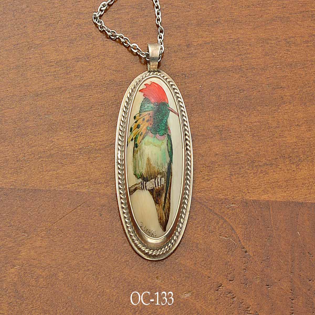 Kirks Folly Hummingbird Scrimshaw Pendant