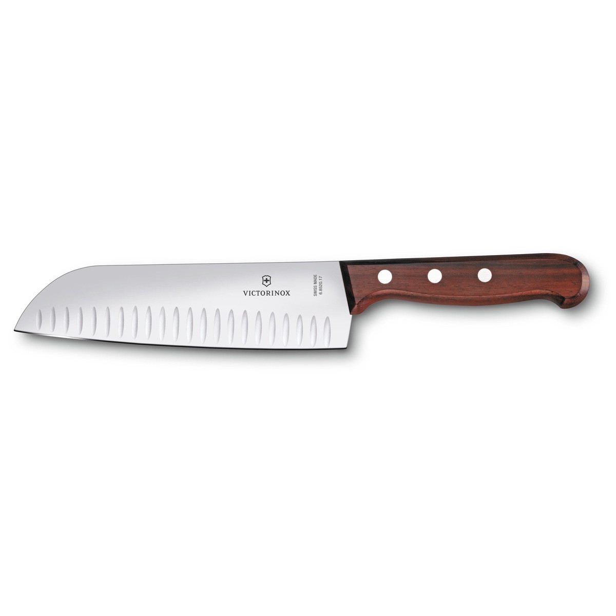 Victorinox Santoku Knife Granton Edge 7 Wood Handle