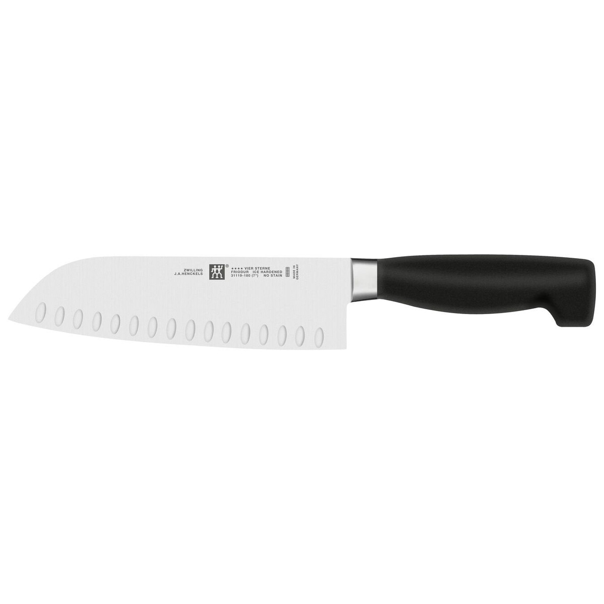 Zwilling Four Star Santoku Knife Granton Edge 7 Black