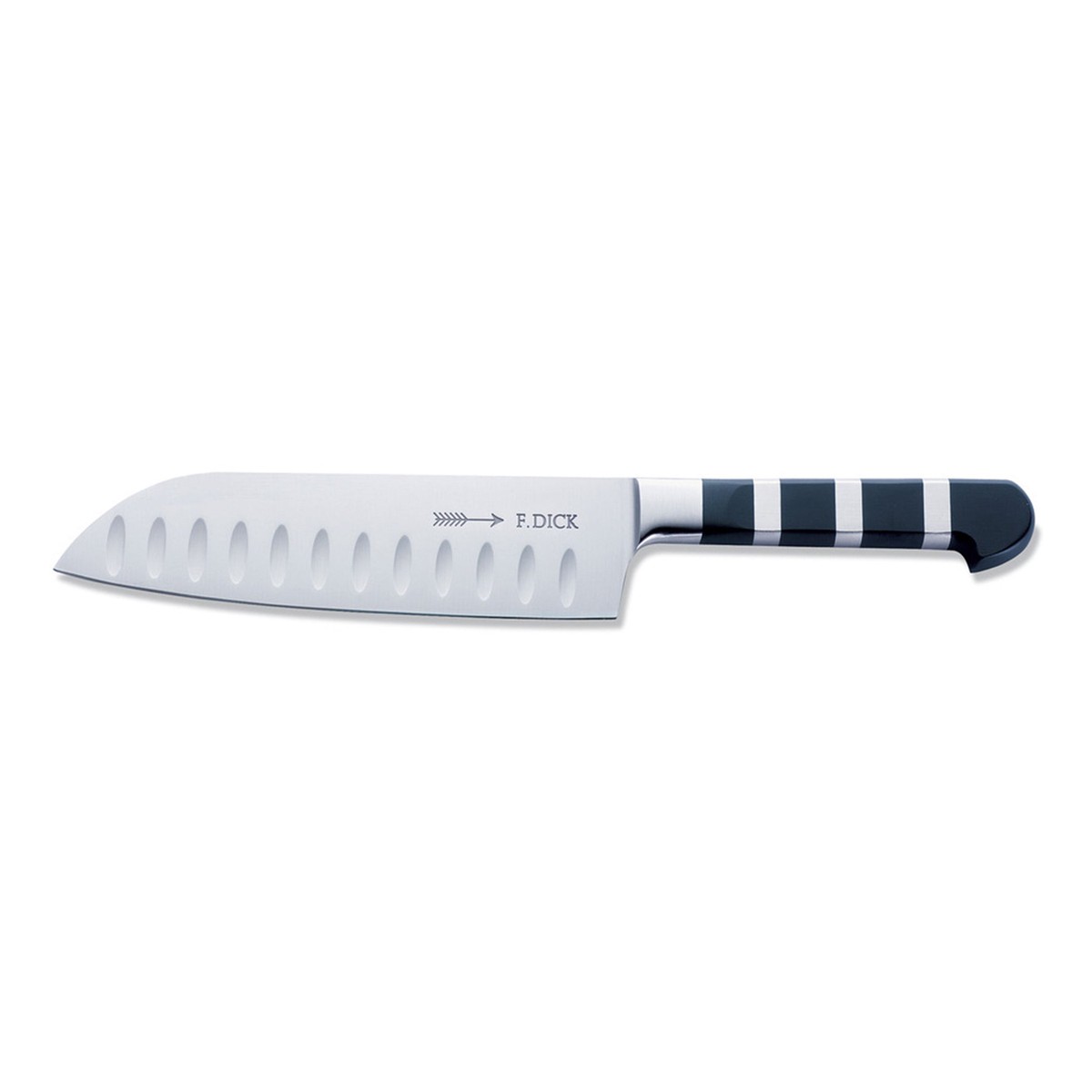 F Dick 1905 Santoku Knife Kullenschliff Edge 7 Black