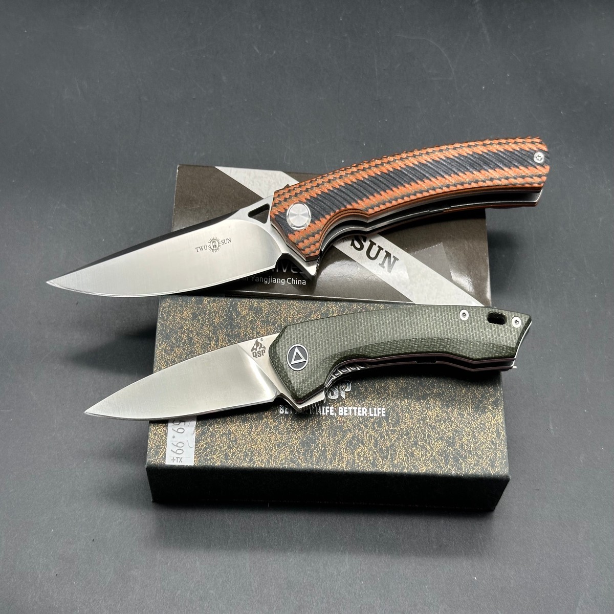 2 knife deal Two Sun TS81 and QSP Penguin both sharpened with box
