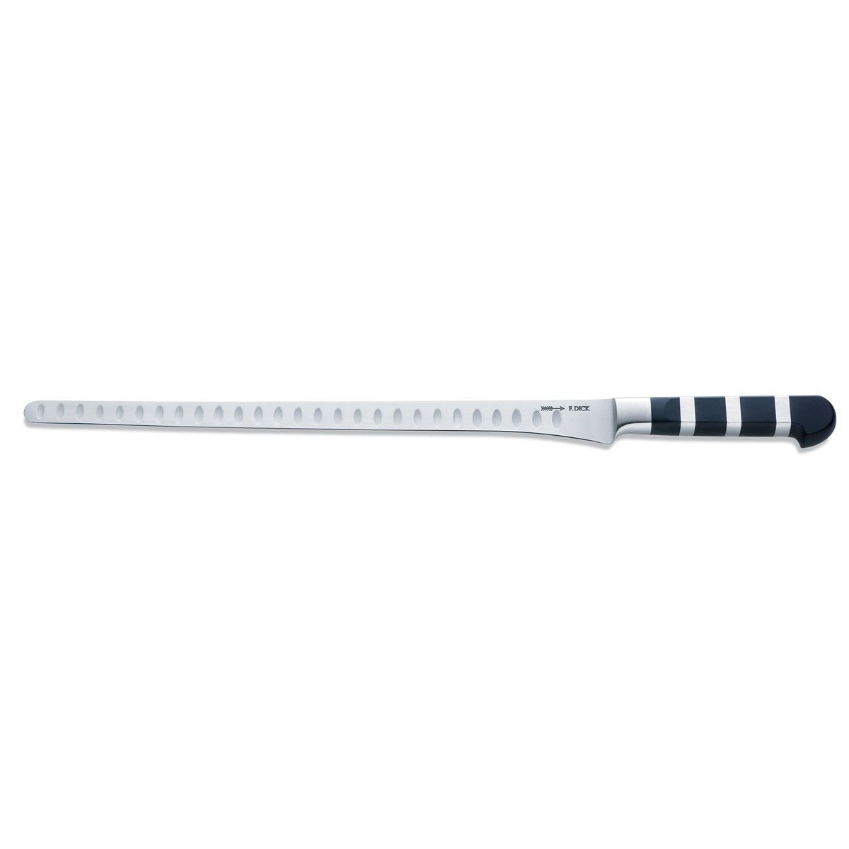 F Dick 1905 SalmonHam Slicing Knife Kullenschliff Edge 125 Black