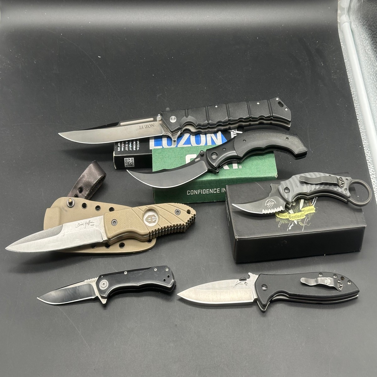 6 knife Package Deal HoffnerBastinelliCRKTCold SteelKershaw