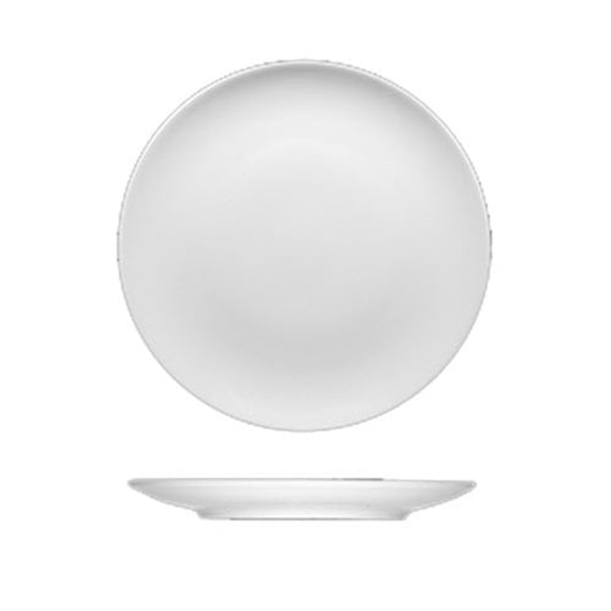 BauscherHepp Options Flat Round Coupe Plate 118 White (12-pack)