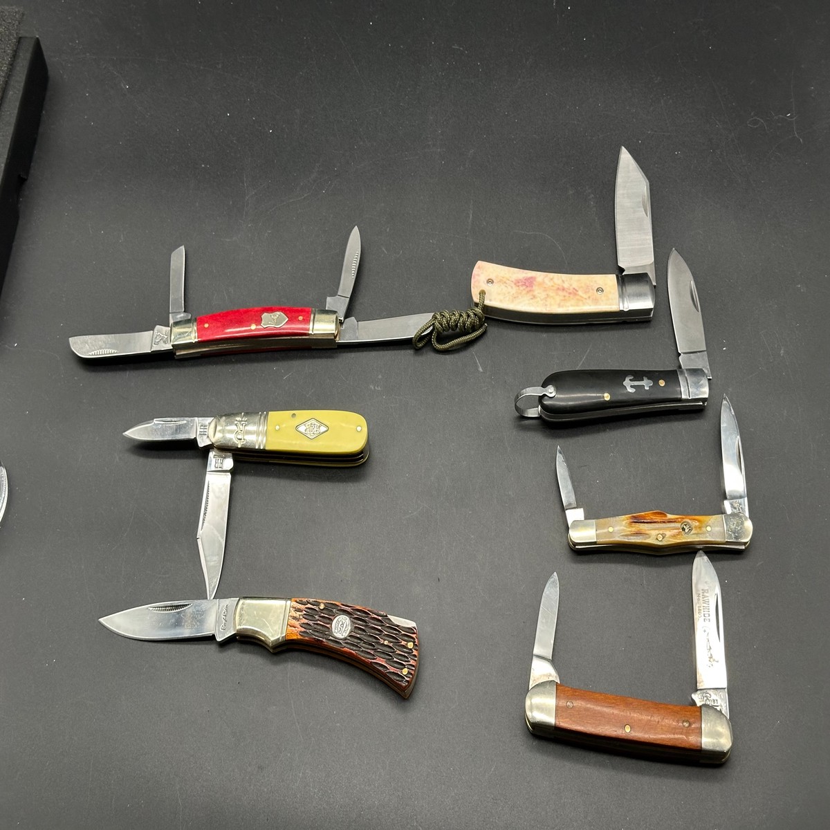 7 knife package deal Queen Cutlery Rough RiderWhite Tail German Creek etc